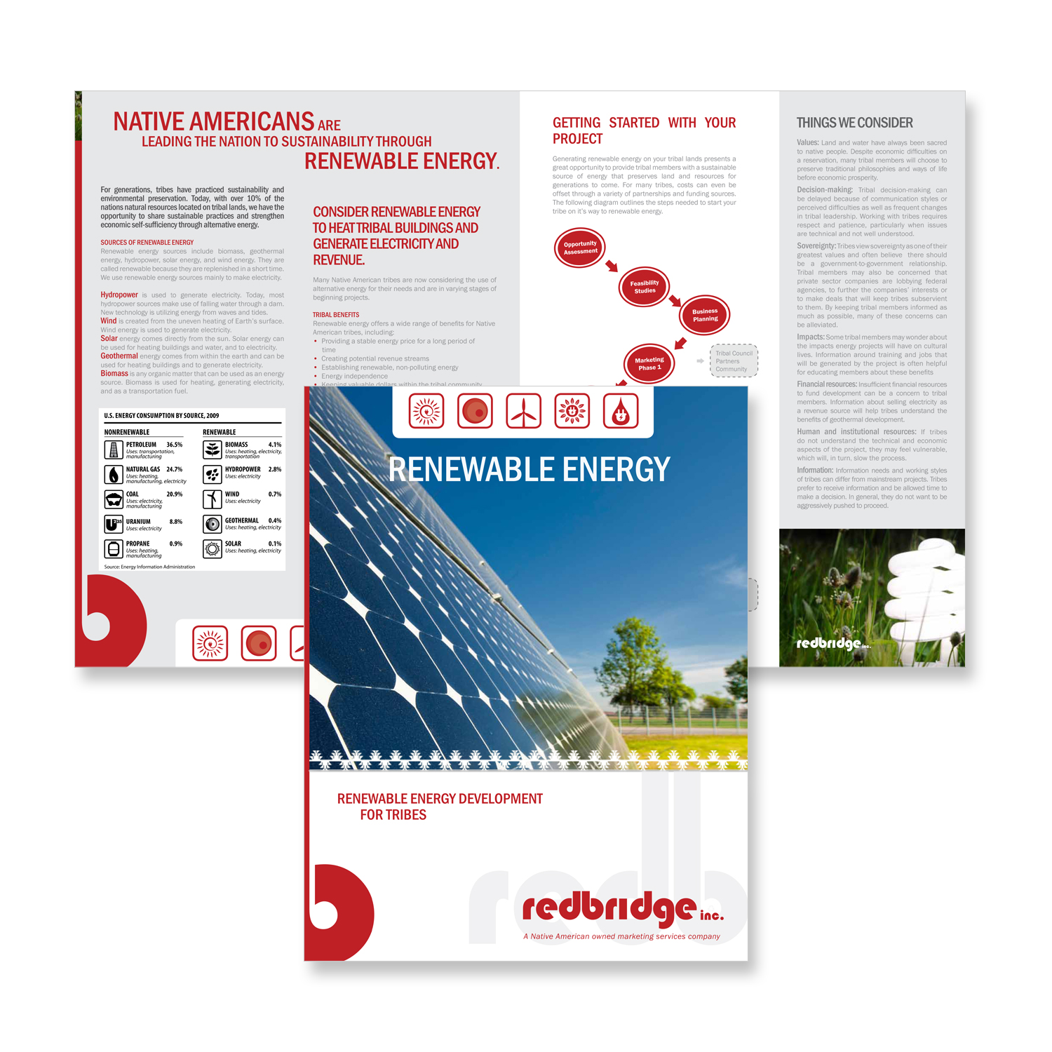 Renewable energy development brochure for stakeholders that are working with tribes. 